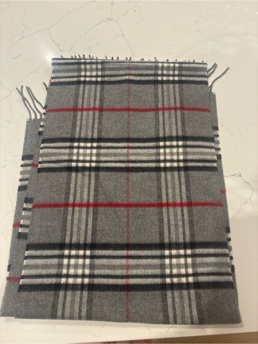 NWT Classic Plaid Scarf with Red Accent